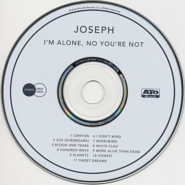 Label Disc: Joseph – I'm Alone, No You're Not CD | Relix
