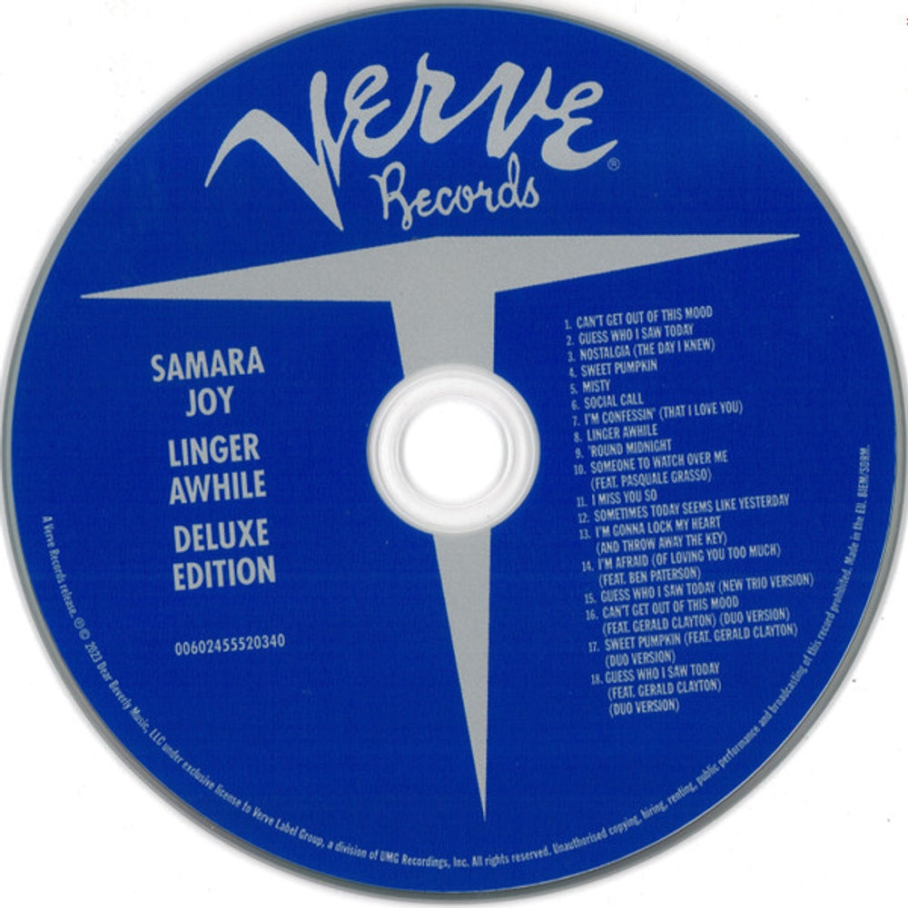 Label Disc: Joy, Samara – Linger Awhile CD | Relix