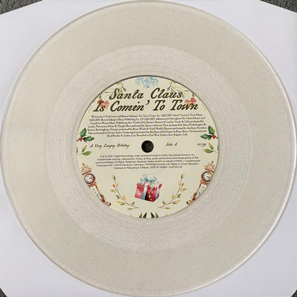 Label Disc: Laufey – A Very Laufey Holiday: The Santa Claus Is Comin' To Town Edition (Snow Globe Glitter 7inch 7" Vinyl) Vinyl LP | Relix