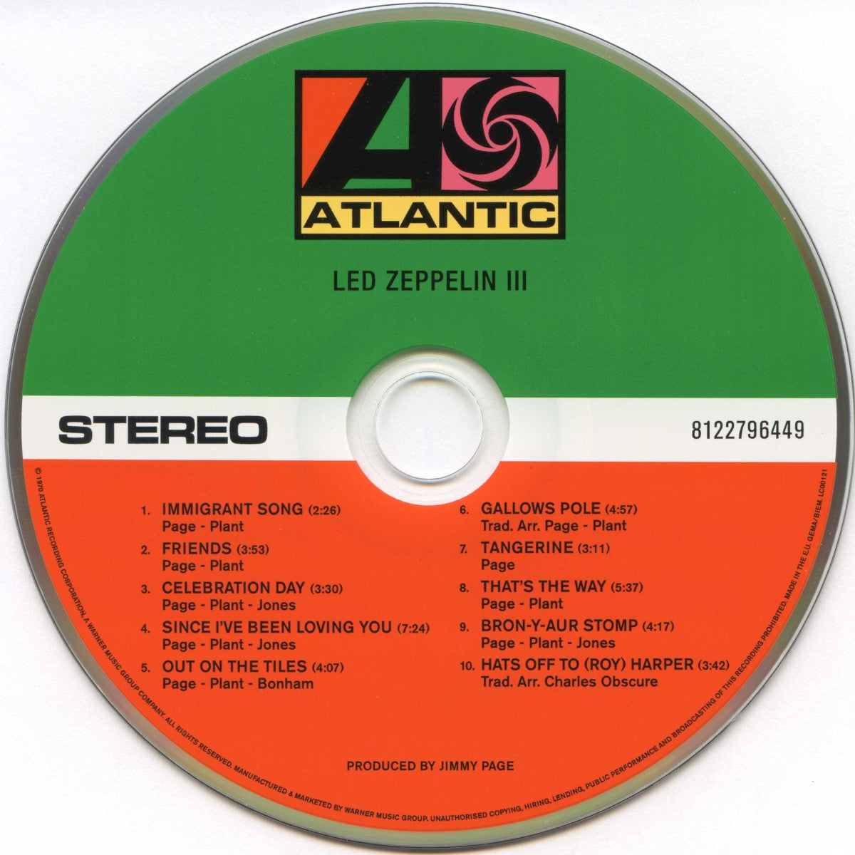 Label Disc: Led Zeppelin – Led Zeppelin III: Remastered Deluxe Edition (2-CD) CD | Relix