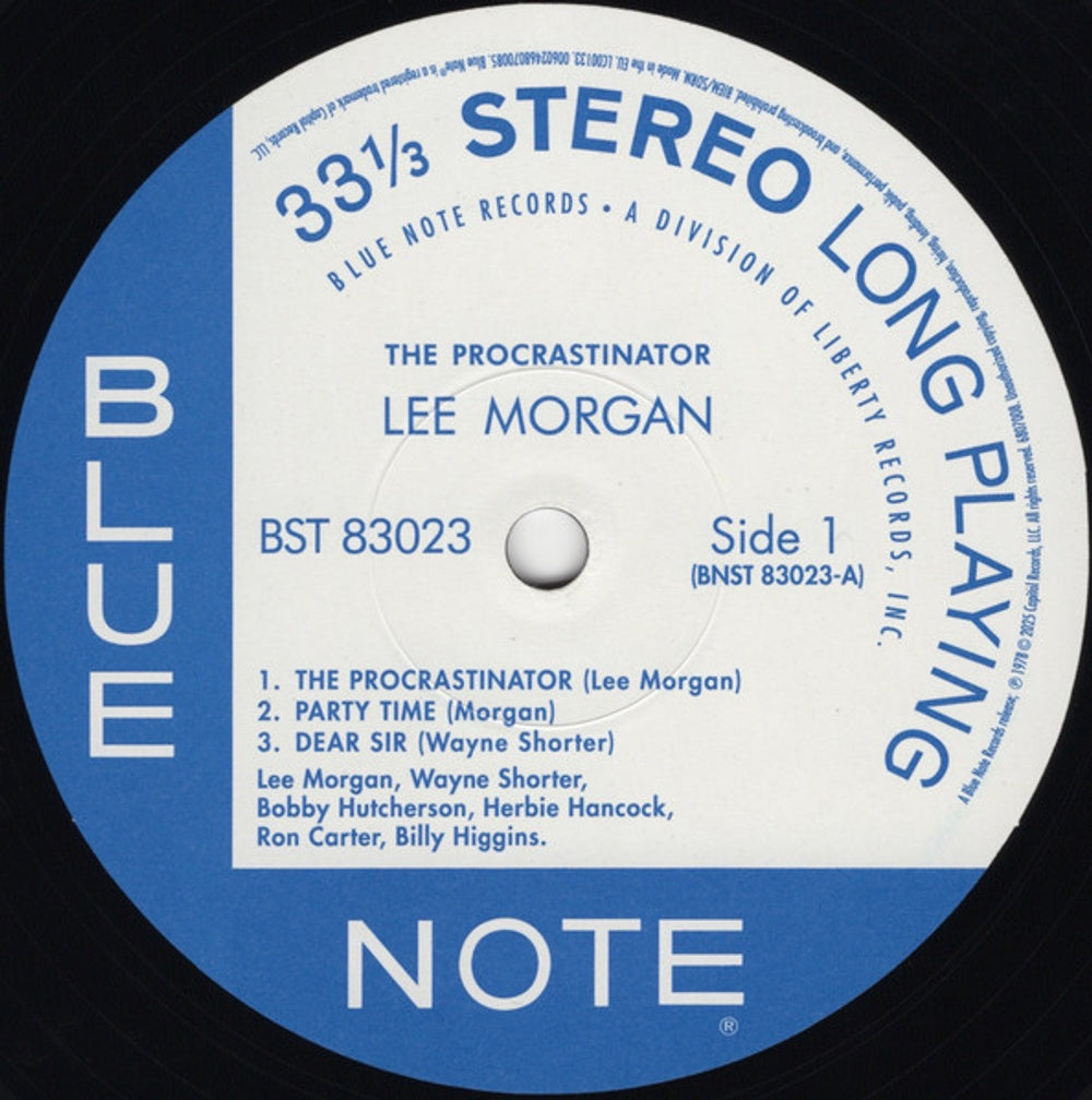 Label Disc: Lee Morgan – Procrastinator (Blue Note Classic Vinyl Edition) Vinyl LP | Relix