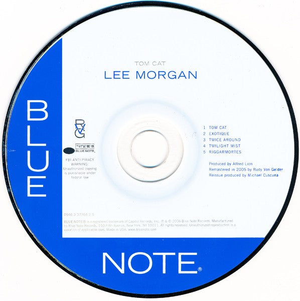 Label Disc: Lee Morgan – Tom Cat (Remastered CD) CD | Relix