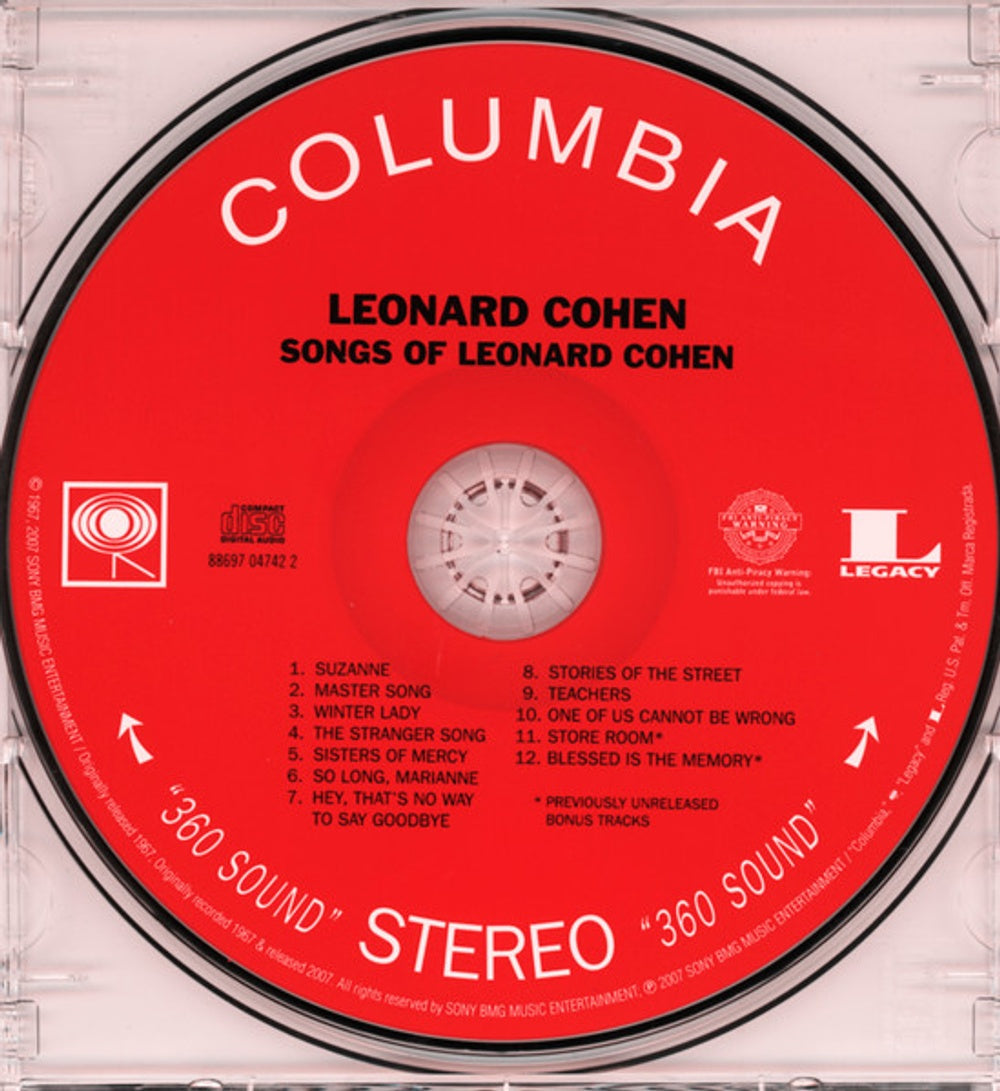Label Disc: Leonard Cohen – Songs of Leonard Cohen CD | Relix