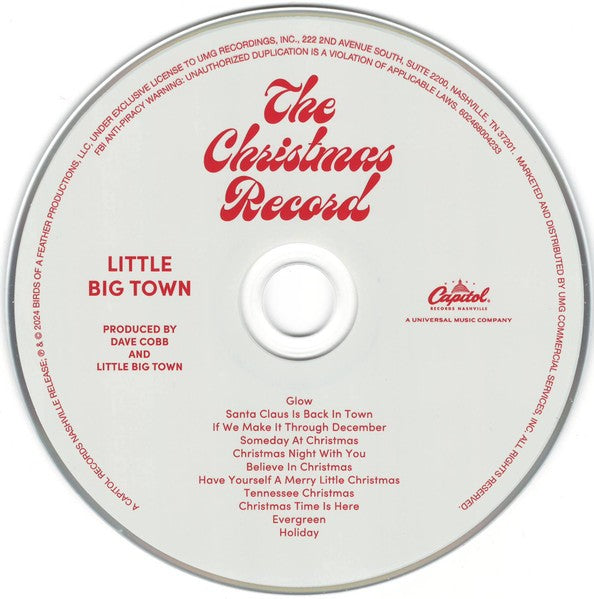 Label Disc: Little Big Town – The Christmas Record (CD) CD | Relix