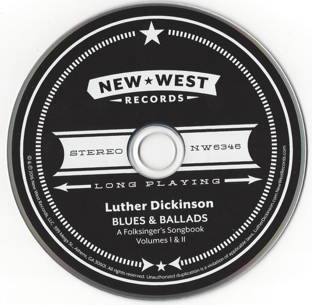 Label Disc: Luther Dickinson – Blues & Ballads (A Folksinger's Songbook) Volumes I & II CD | Relix