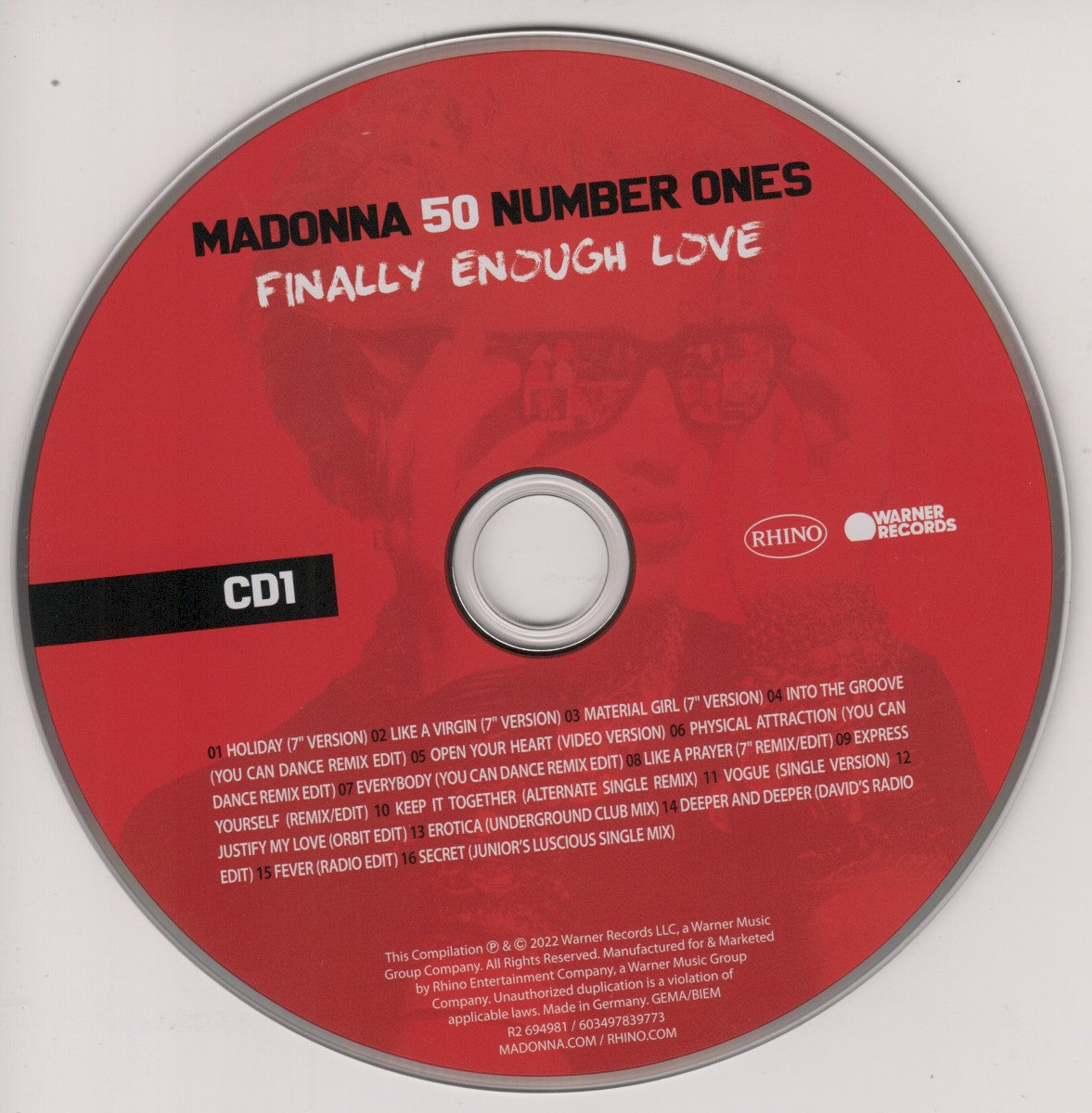 Label Disc: Madonna – Finally Enough Love: 50 Number Ones (3-CD) CD | Relix