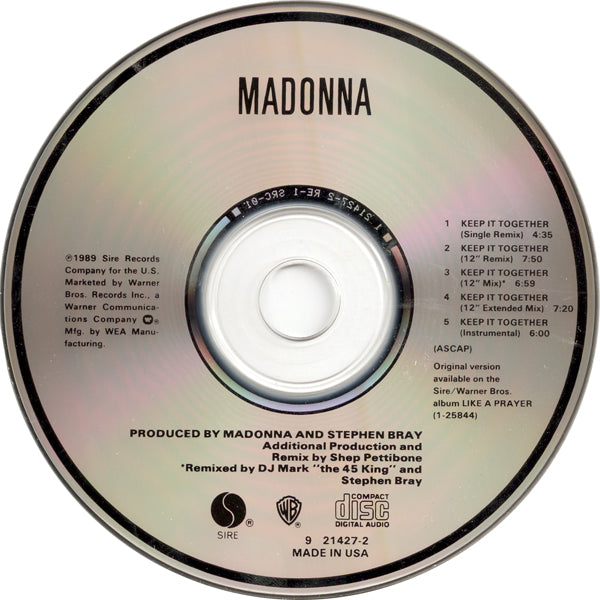 Label Disc: Madonna – Keep It Together CD | Relix