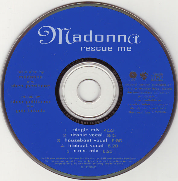 Label Disc: Madonna – Rescue Me CD | Relix