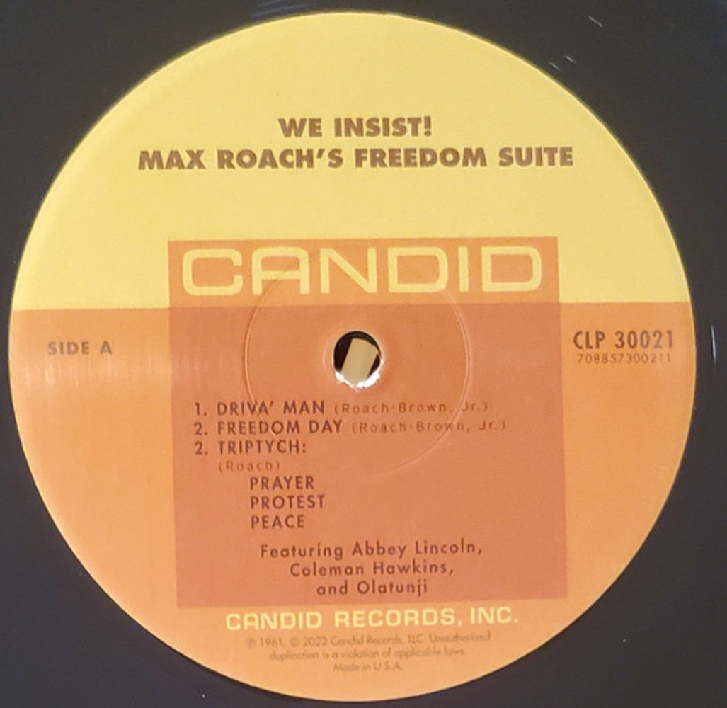 Label Disc: Max Roach – We Insist Max Roach's Freedom Now Suite (180 Gram LP Vinyl) Vinyl LP | Relix