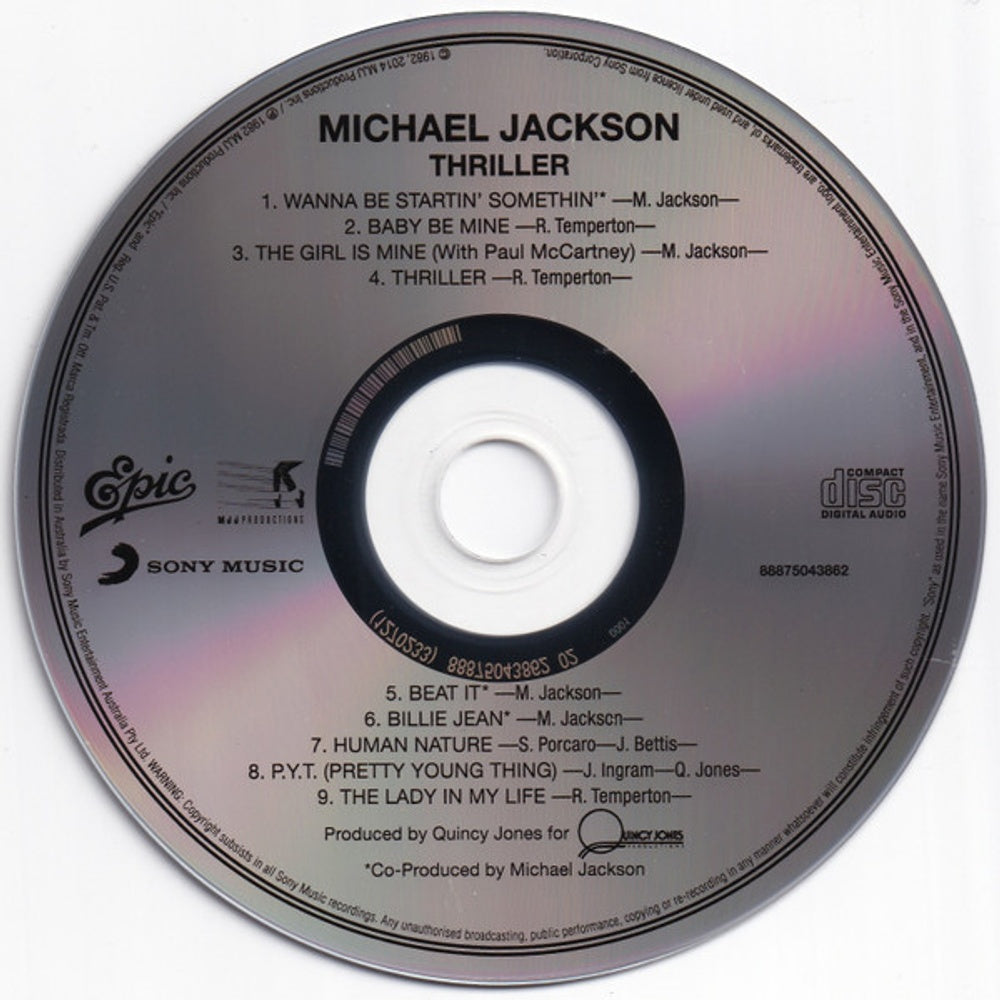 Label Disc: Michael Jackson – Thriller (CD) CD | Relix