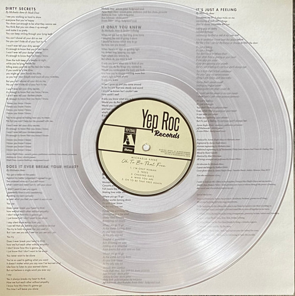 Label Disc: Michaela Anne – Oh To Be That Free (Clear LP Vinyl) Vinyl LP | Relix