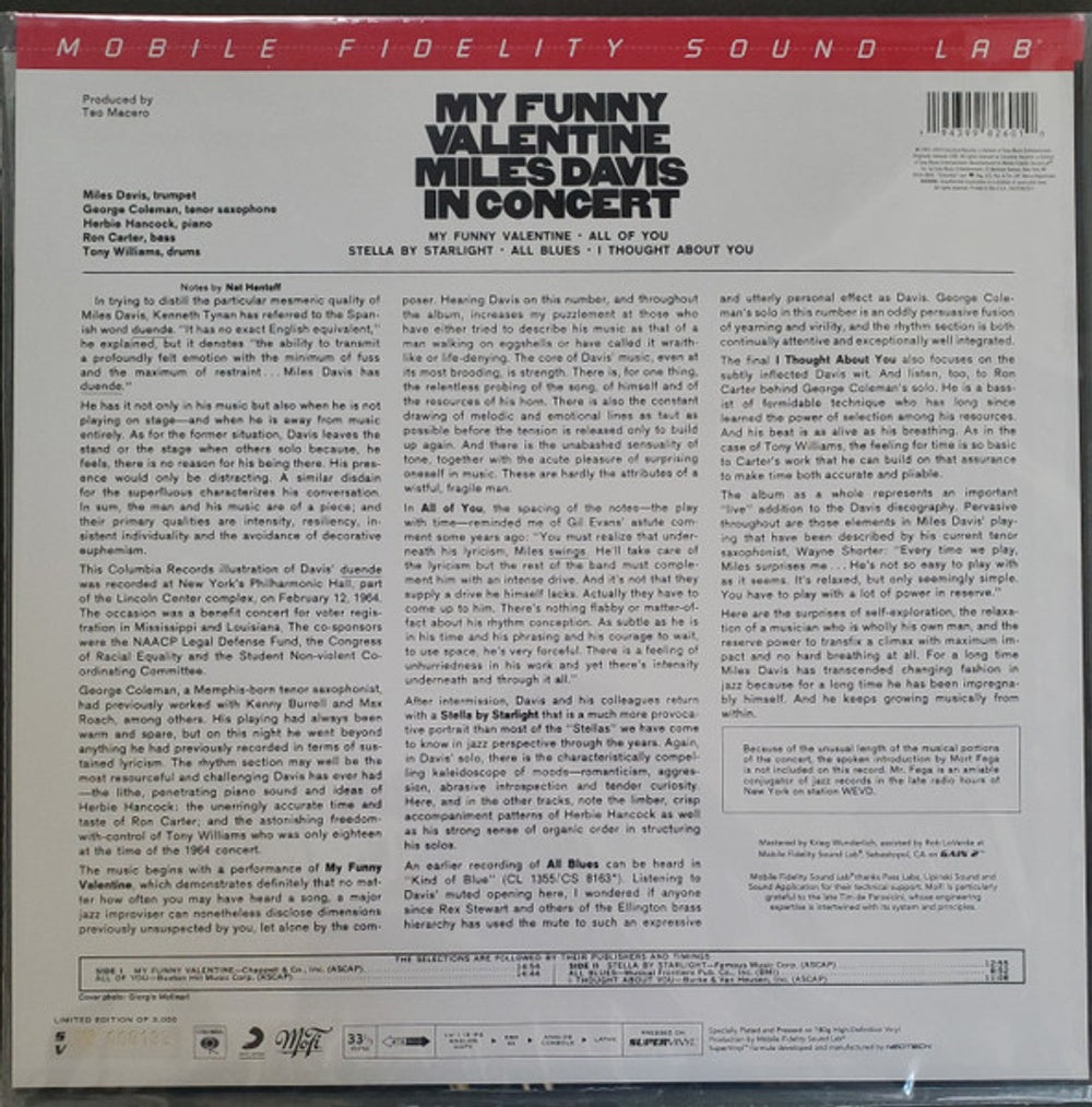Label Disc: Miles Davis – My Funny Valentine: In Concert (Limited Edition, 180 Gram LP Vinyl) Vinyl LP | Relix