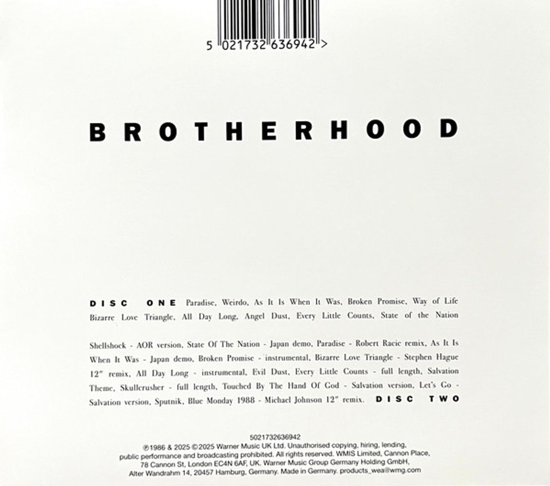 Label Disc: New Order – Brotherhood (Hol CD) CD | Relix