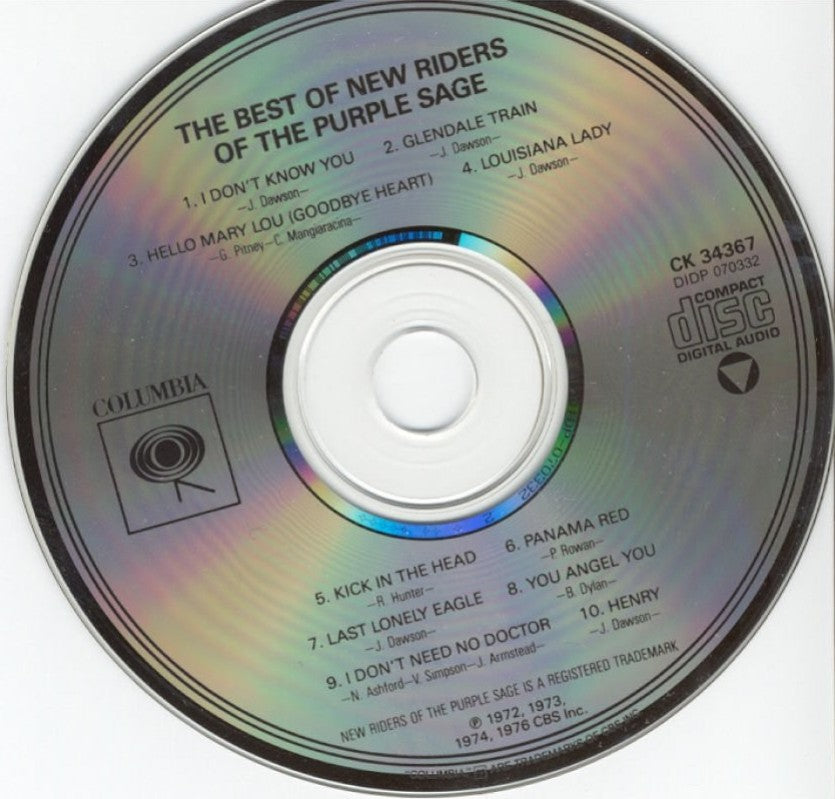 Label Disc: New Riders Of The Purple Sage – The Best of New Riders of the Purple Sage CD | Relix