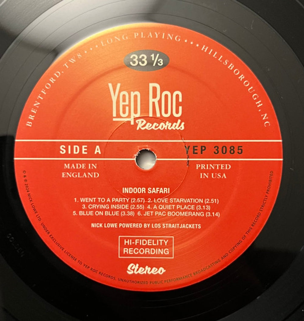 Label Disc: Nick Lowe – Indoor Safari Vinyl LP | Relix