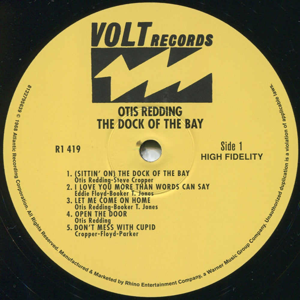 Label Disc: Otis Redding – Dock Of The Bay (Mono LP Vinyl) Vinyl LP | Relix