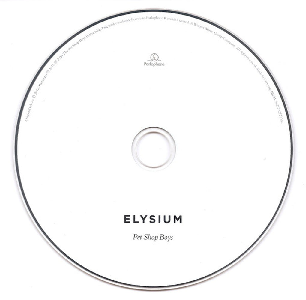 Label Disc: Pet Shop Boys – Elysium (2017 Remaster CD) CD | Relix