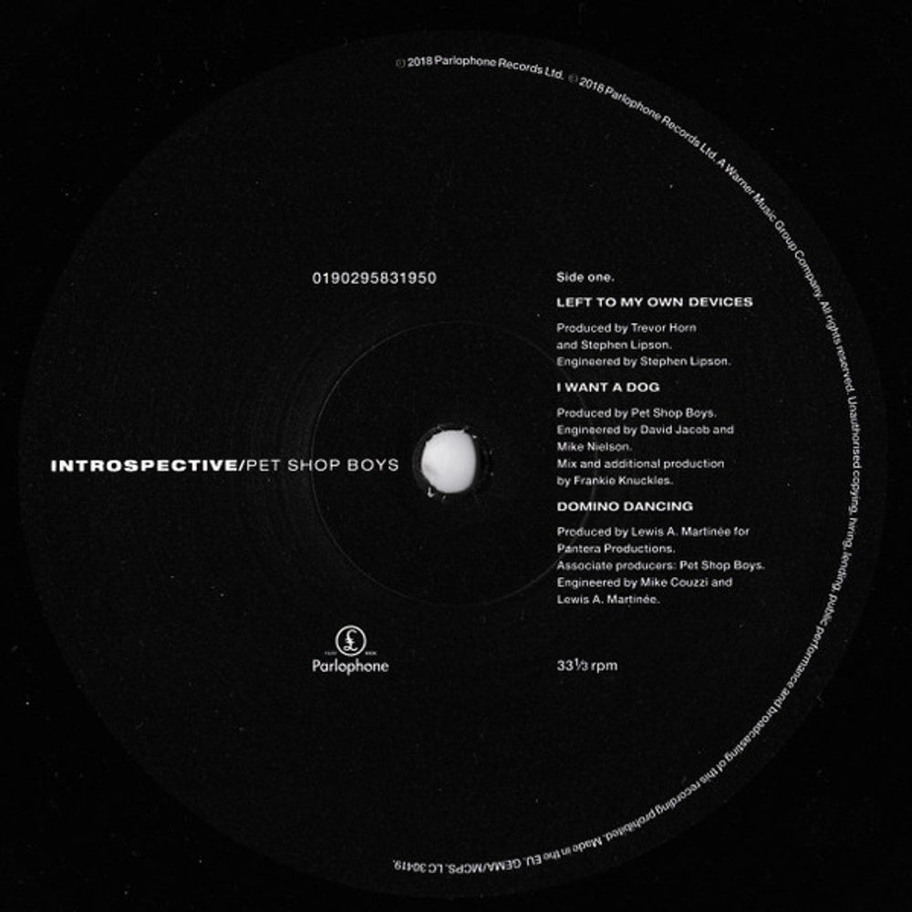 Label Disc: Pet Shop Boys – Introspective: 2018 Remastered Version Vinyl LP | Relix