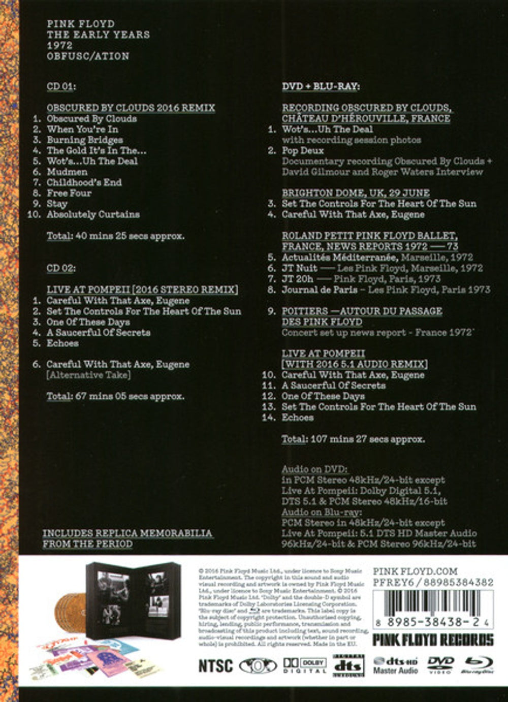 Label Disc: Pink Floyd – 1972 Obfusc/Ation (Box Set 2-CD) CD | Relix