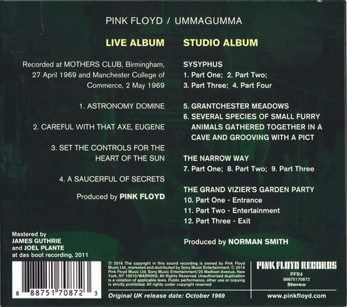 Label Disc: Pink Floyd – Ummagumma CD | Relix