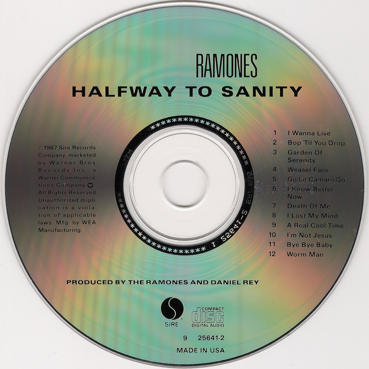 Label Disc: Ramones – Halfway To Sanity (Import CD) CD | Relix