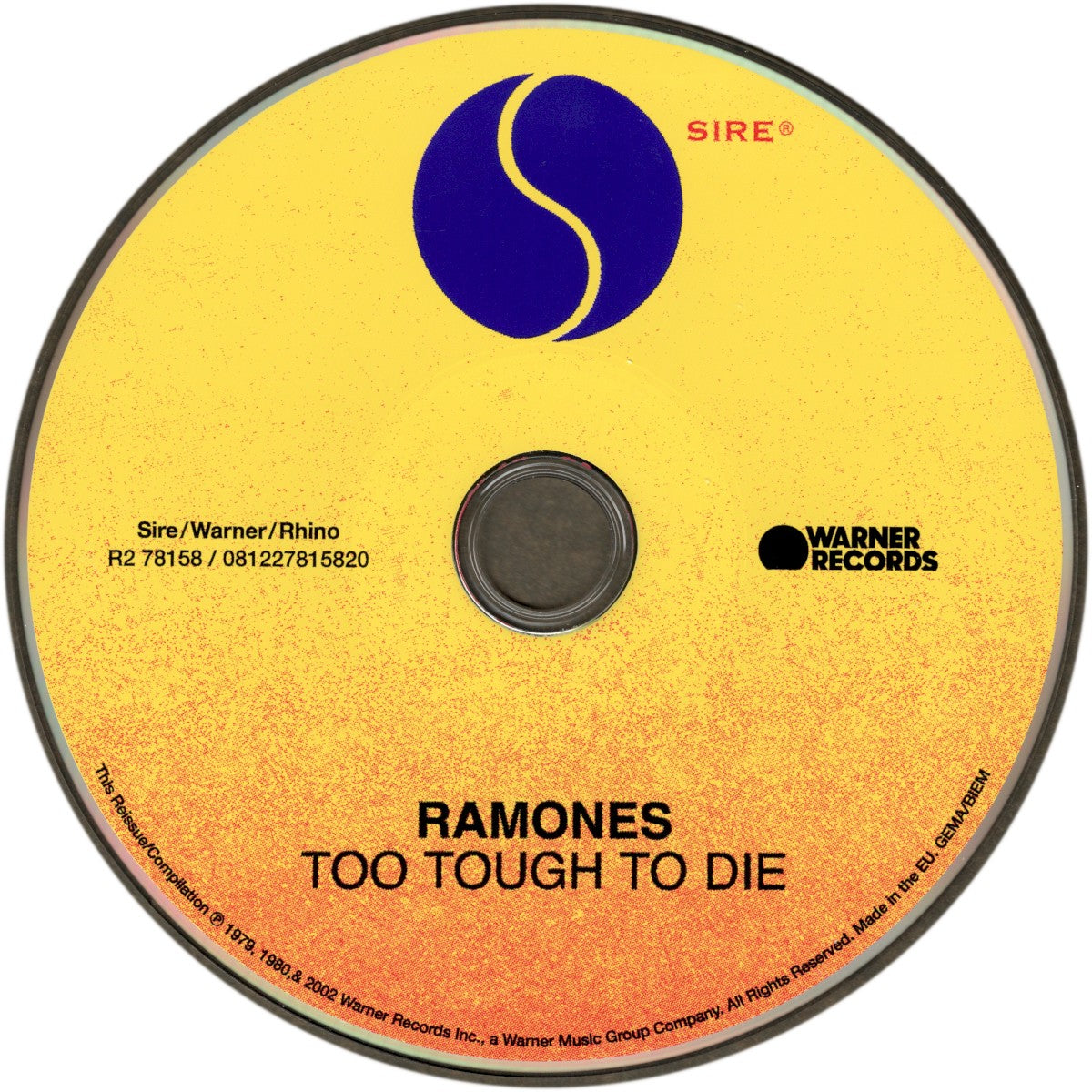 Label Disc: Ramones – Too Tough to Dies (CD) CD | Relix