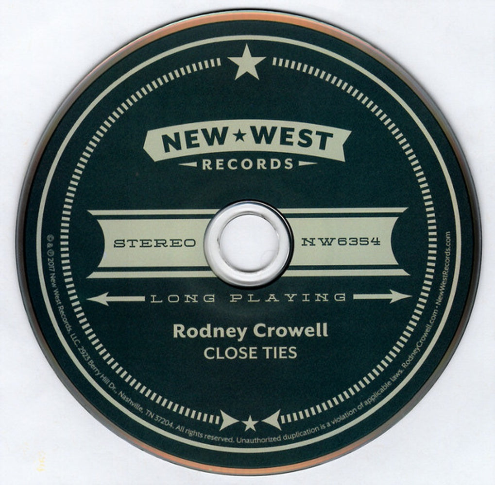 Label Disc: Rodney Crowell – Close Ties CD | Relix