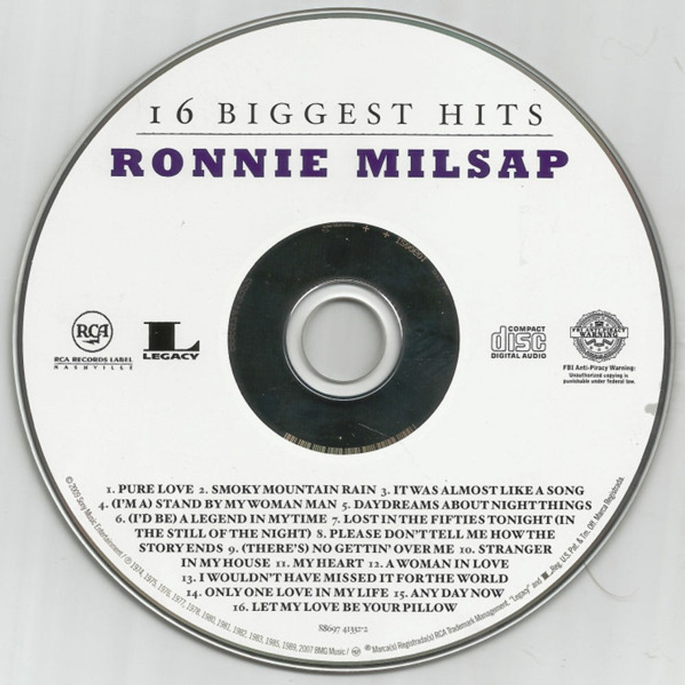 Label Disc: Ronnie Milsap – 16 Biggest Hits CD | Relix
