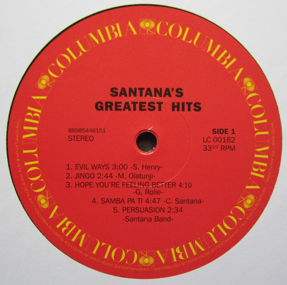Label Disc: Santana – Greatest Hits (1974 LP Vinyl) Vinyl LP | Relix
