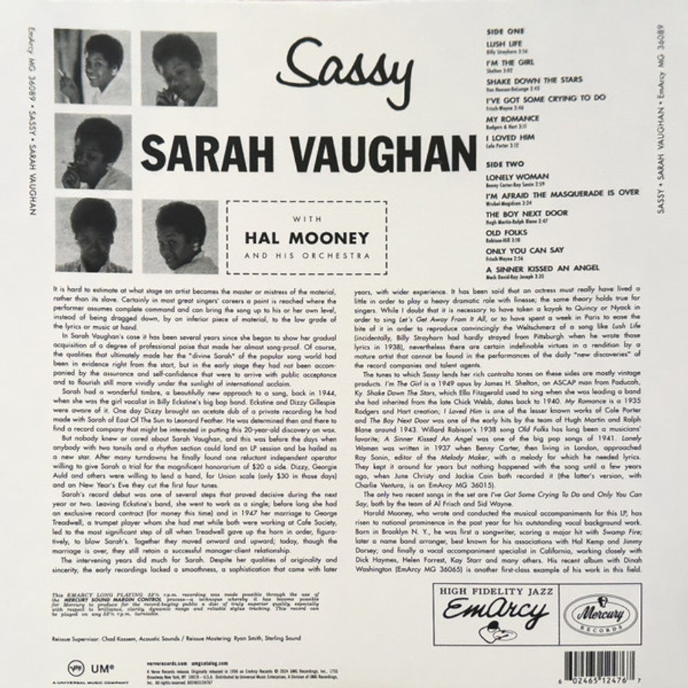 Label Disc: Sarah Vaughan – Sassy (Verve Acoustic Sounds Series LP Vinyl) Vinyl LP | Relix