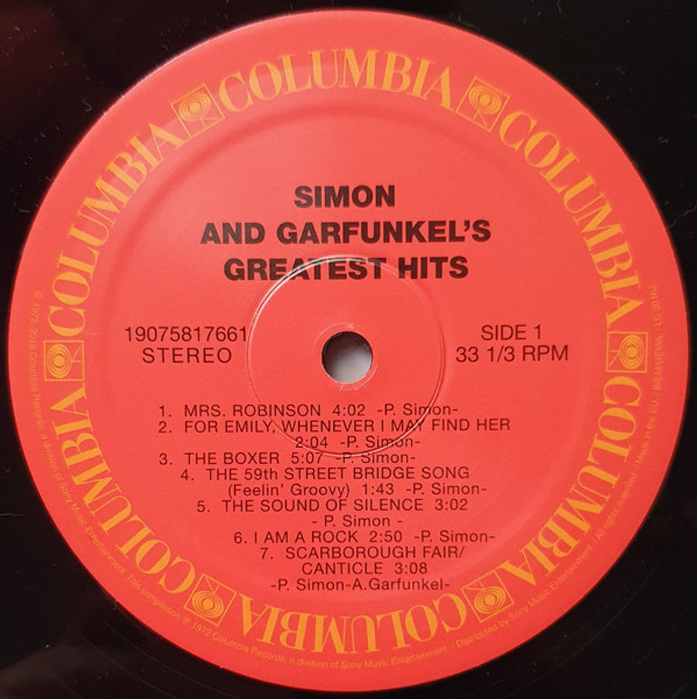 Label Disc: Simon & Garfunkel – Greatest Hits Vinyl LP | Relix