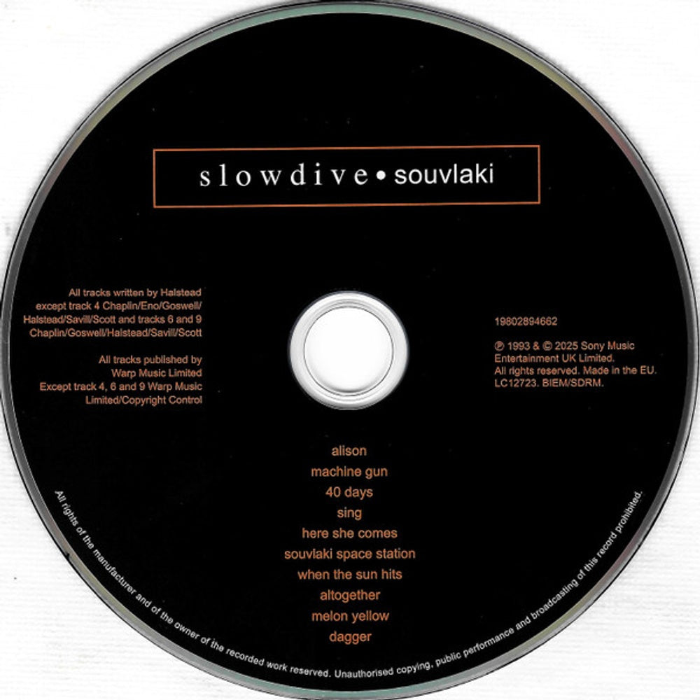Label Disc: Slowdive – Souvlaki CD | Relix