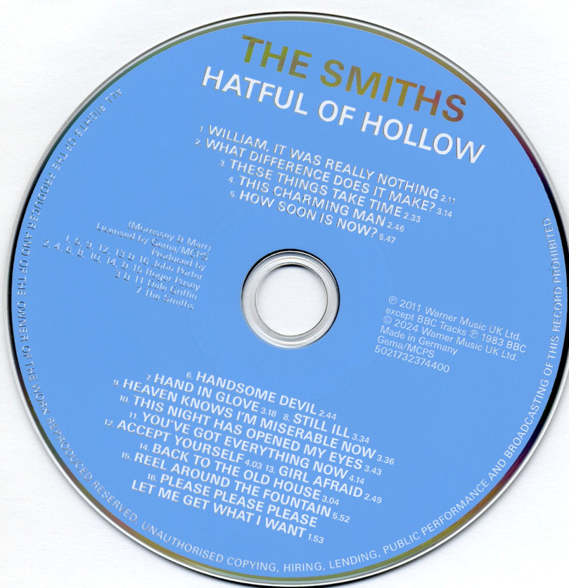 Label Disc: Smiths – Hatful Of Hollow (Can CD) CD | Relix