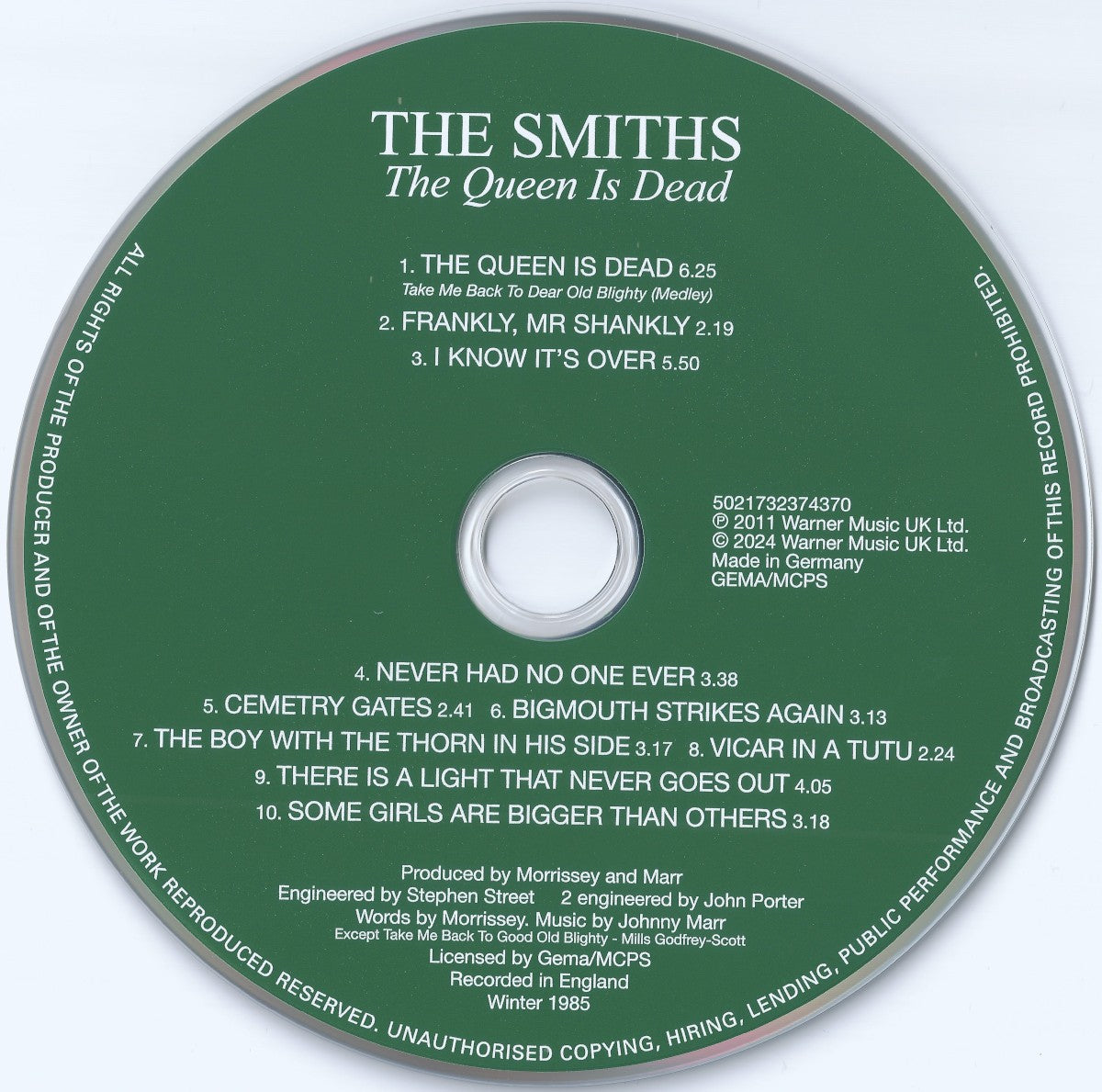 Label Disc: Smiths – Queen Is Dead (Ita CD) CD | Relix