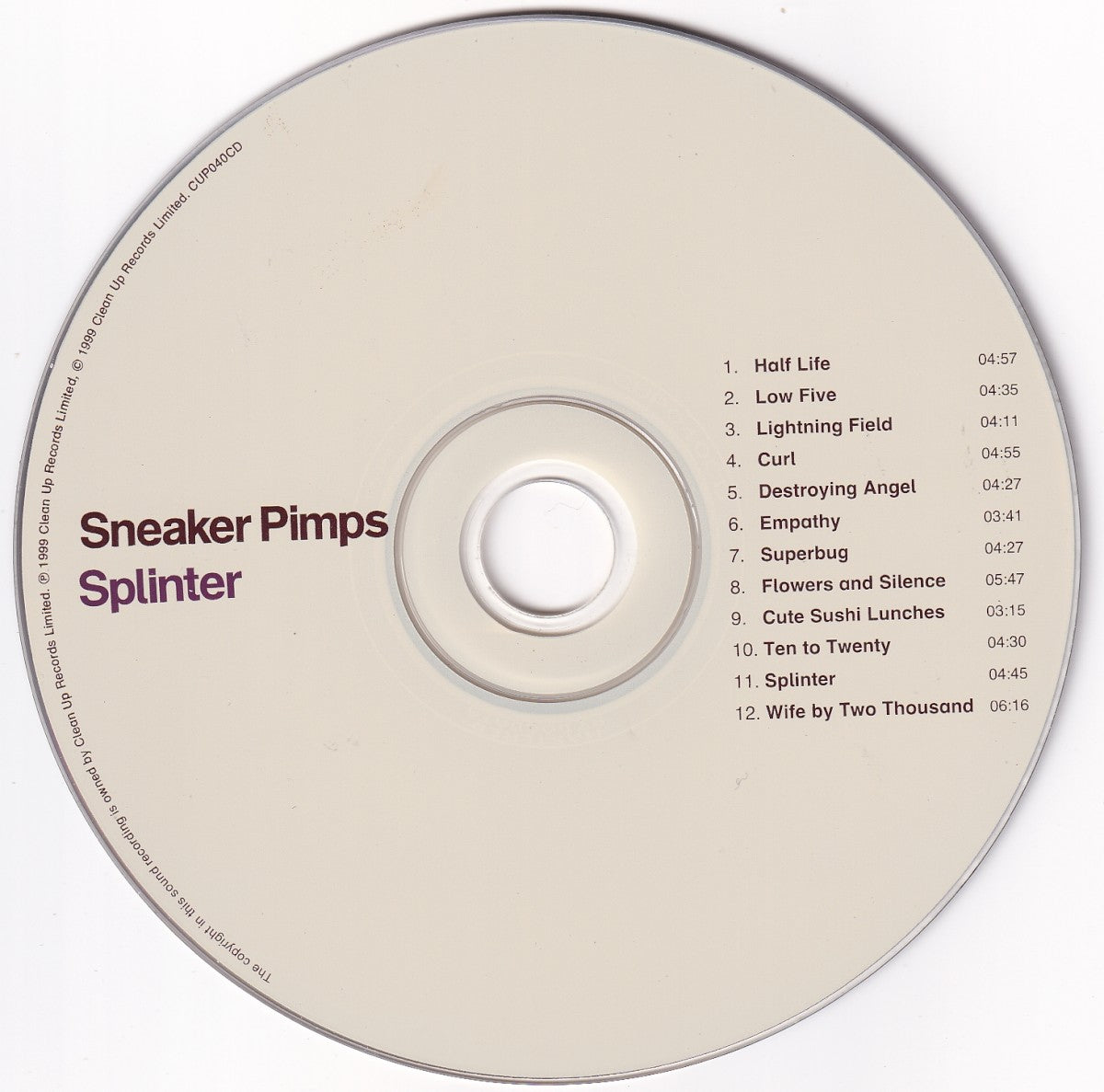 Label Disc: Sneaker Pimps – Splinter (Import CD) CD | Relix