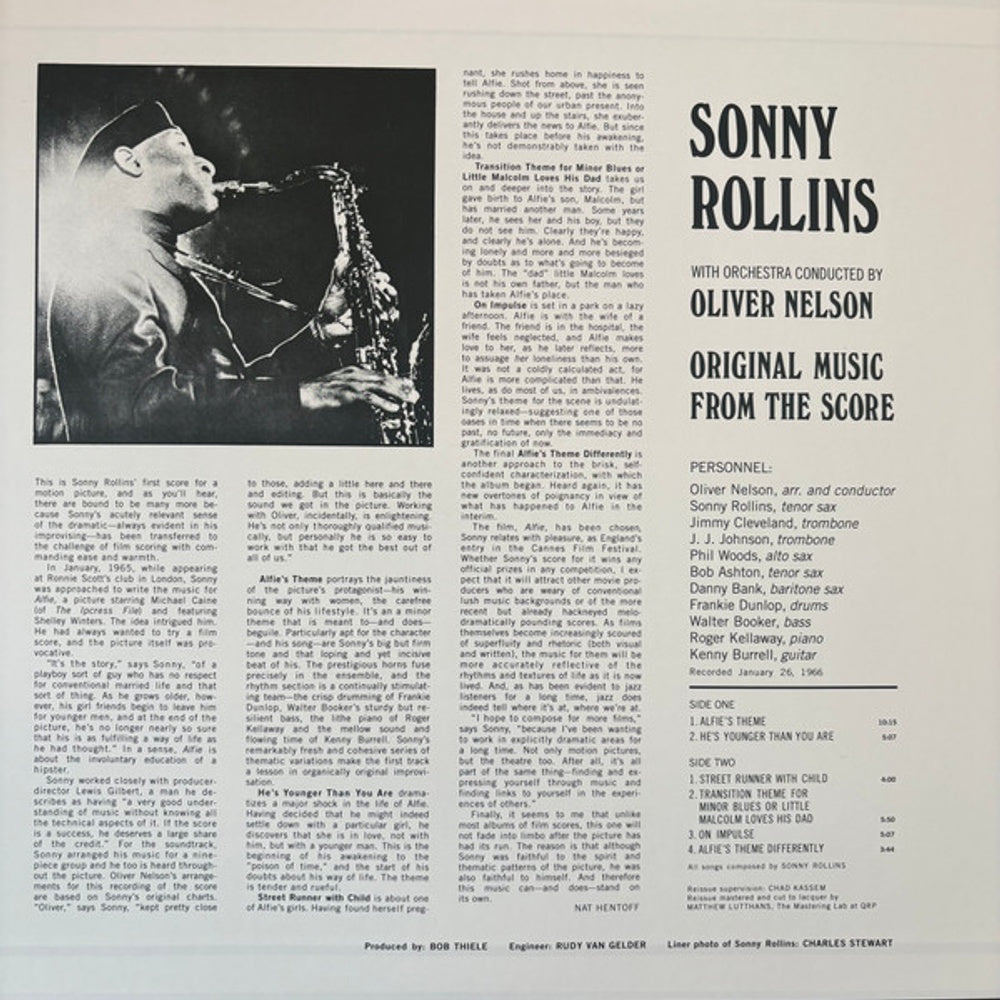 Label Disc: Sonny Rollins – Alfie (Original Music From Score, Verve Acousic LP Vinyl) Vinyl LP | Relix