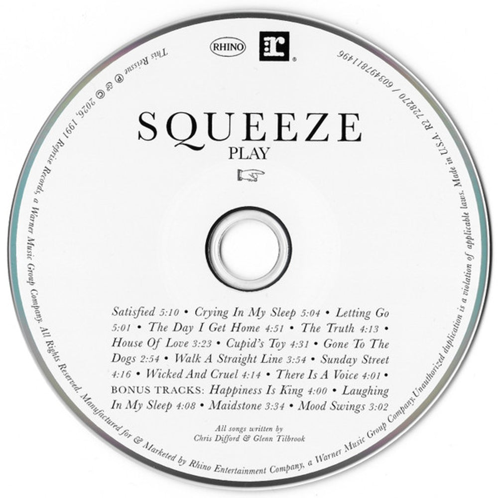 Label Disc: Squeeze – Play CD | Relix