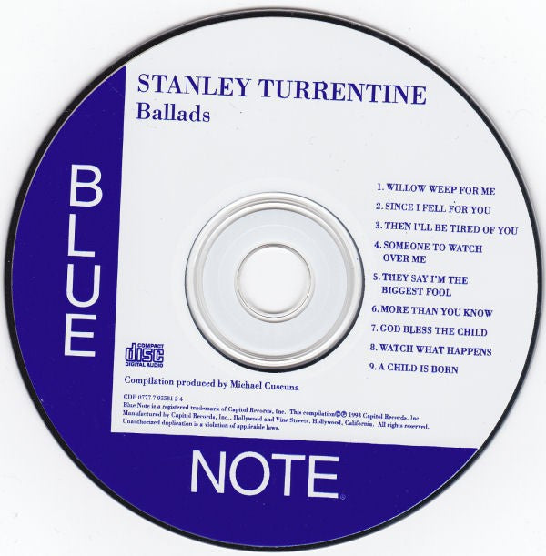 Label Disc: Stanley Turrentine – Ballads CD | Relix