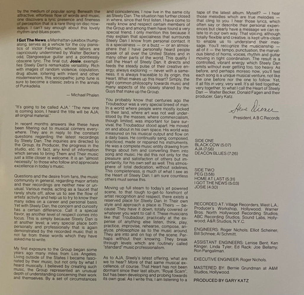 Label Disc: Steely Dan – Aja Vinyl LP | Relix