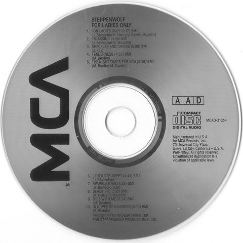 Label Disc: Steppenwolf – For Ladies Only CD | Relix