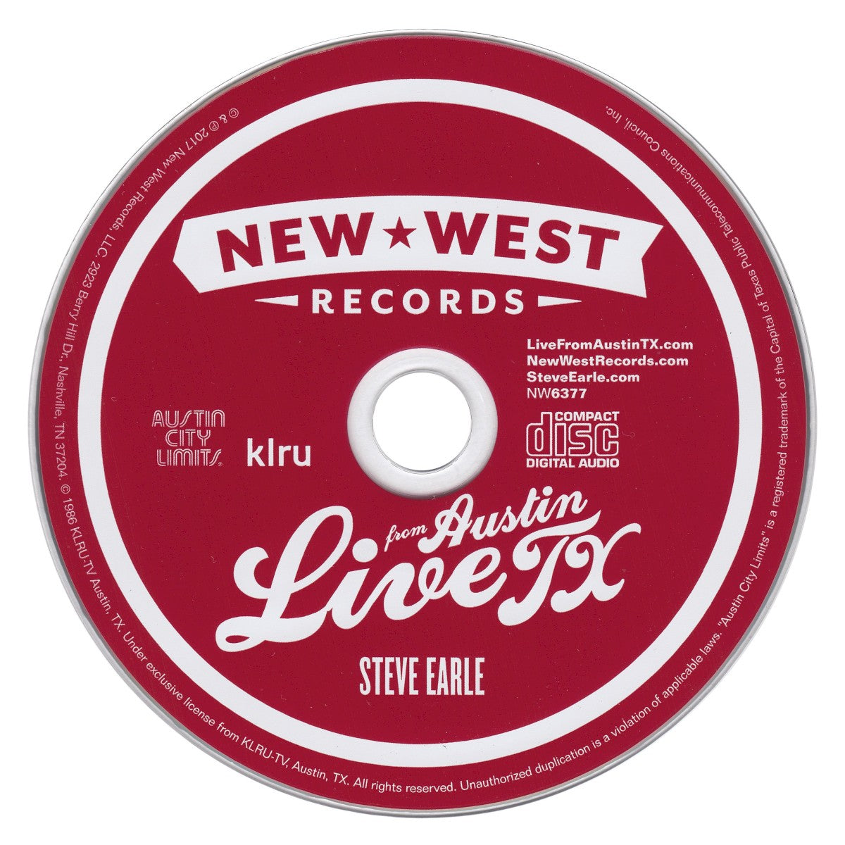 Label Disc: Steve Earle – Live From Austin, TX CD | Relix