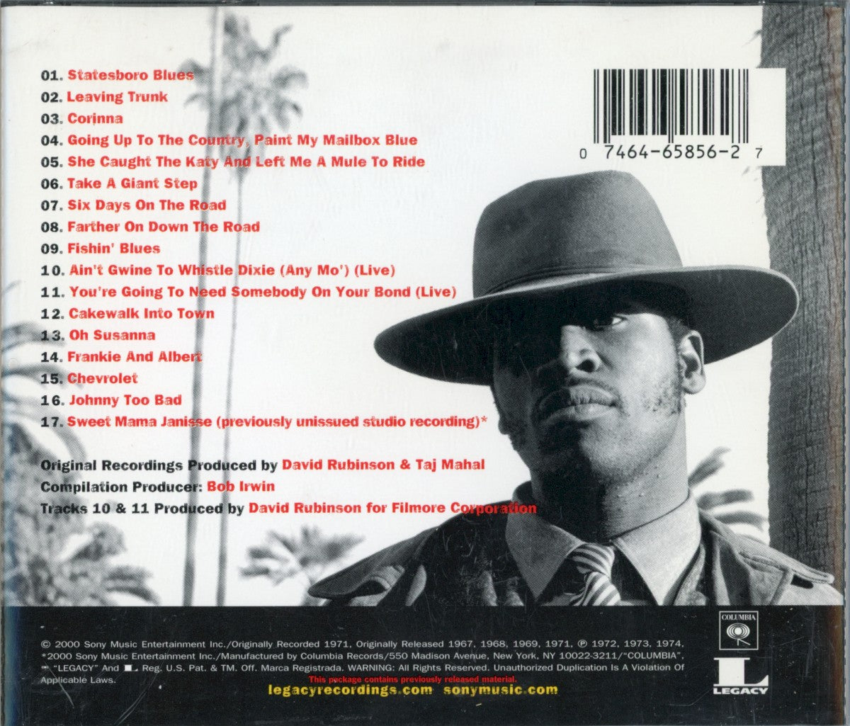 Label Disc: Taj Mahal – Best of Taj Mahal CD | Relix
