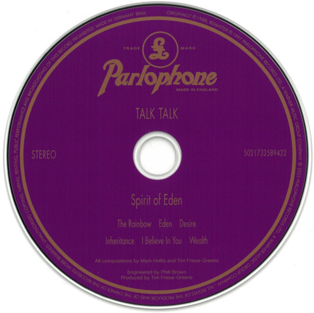 Label Disc: Talk Talk – Spirit Of Eden (1997 Remaster CD) CD | Relix