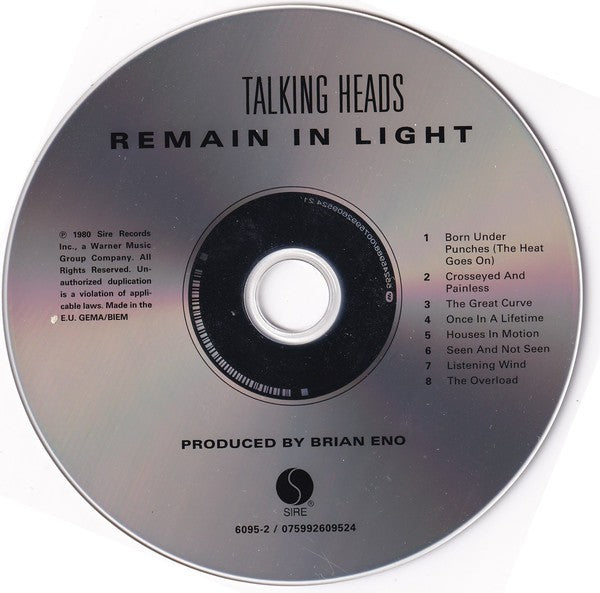Label Disc: Talking Heads – Remain in Light CD | Relix