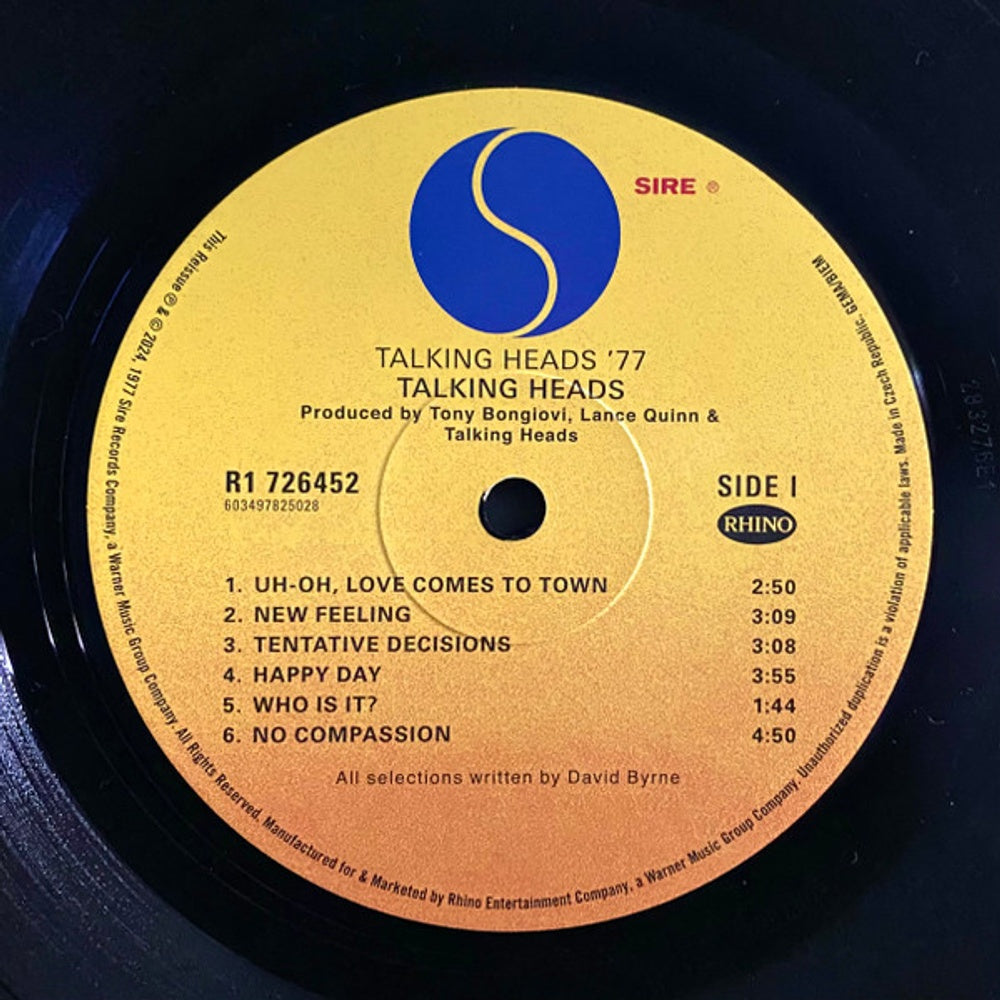 Label Disc: Talking Heads – Talking Heads: 77 Vinyl LP | Relix