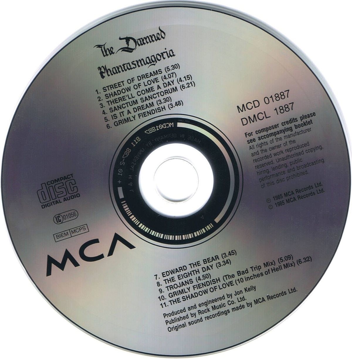 Label Disc: The Damned – Phantasmagoria (Import CD) CD | Relix