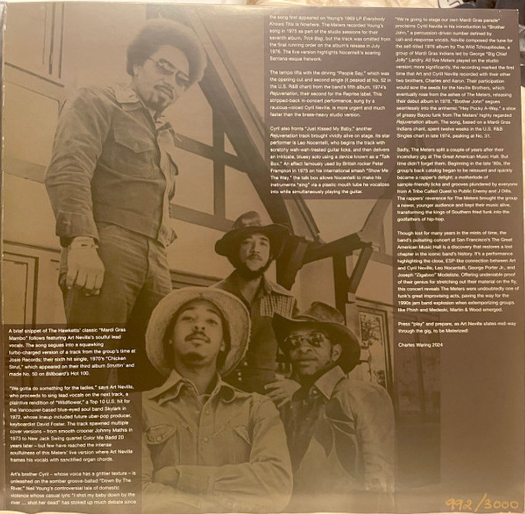 Label Disc: The Meters – Live At the Great American Music Hall CD | Relix