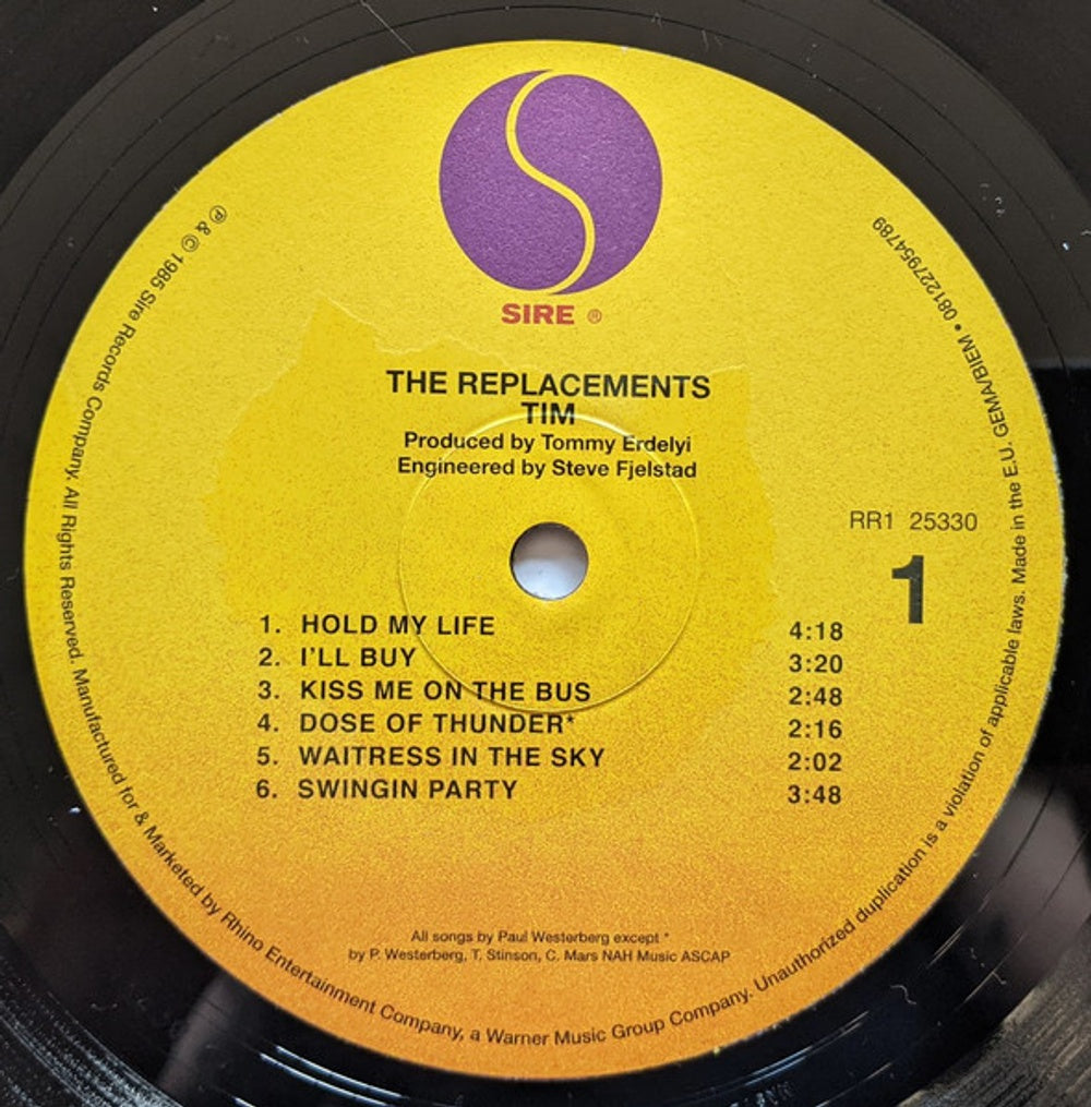 Label Disc: The Replacements – Tim (SYEOR 2017 Exclusive LP Vinyl) Vinyl LP | Relix