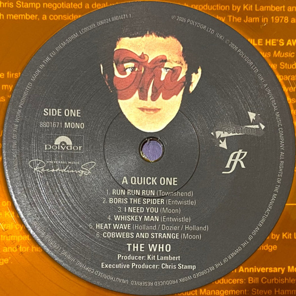 Label Disc: The Who – A Quick One (RSD 2026 LP Vinyl) Vinyl LP | Relix
