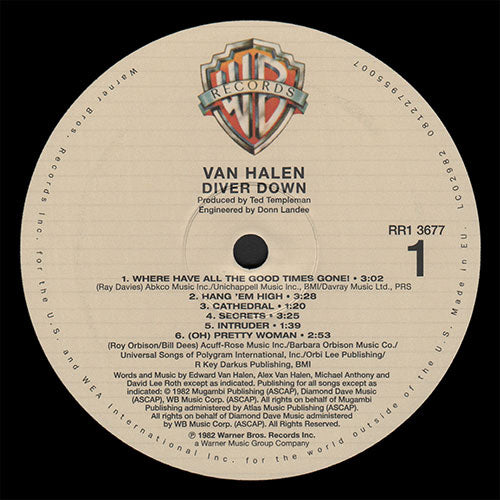 Label Disc: Van Halen – Diver Down: Remastered Vinyl LP | Relix